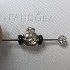 Pandora Clip Silver 14k Gold Purple CZ Purse  Vintage  (2 Listed Separately)